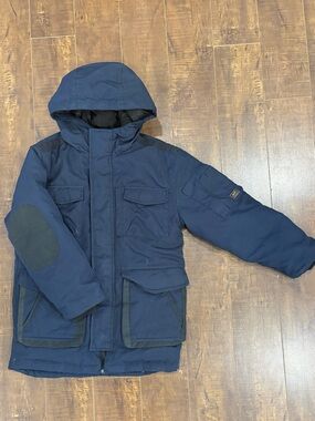 Zara Navy Hooded Parka Jacket Size 8